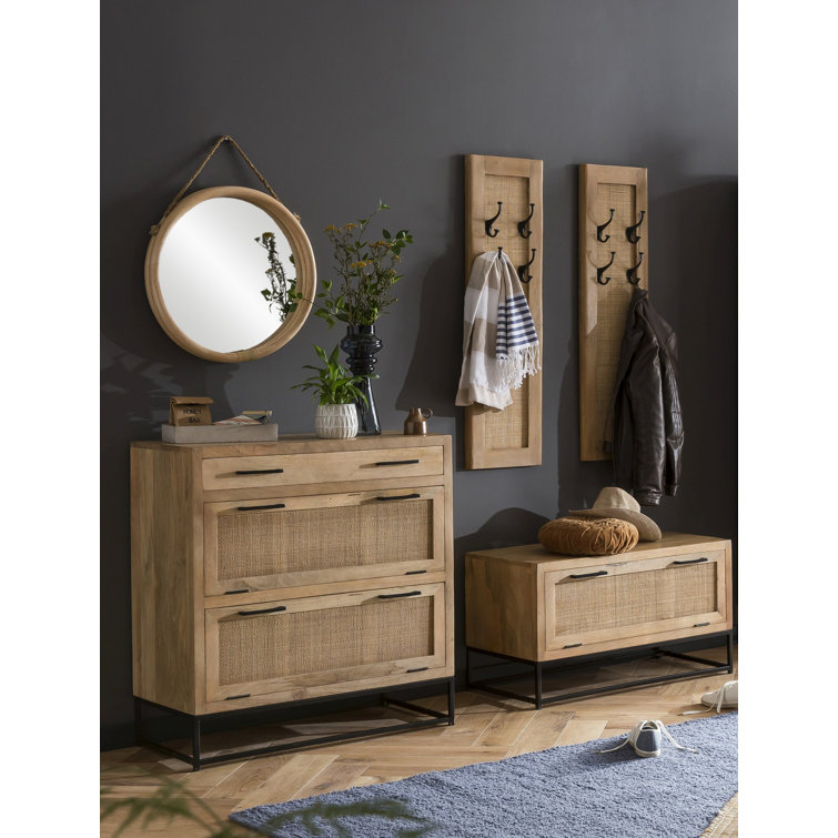 Bay Isle Home Hollowayville Mango Solid Wood Hall Tree with Shoe